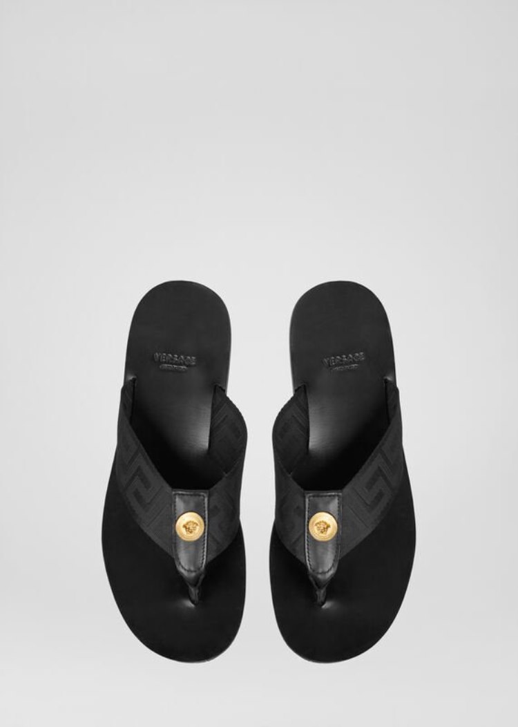 Versace Greca Sandals σανδαλια ανδρικα μαυρα | GS7PGMA
