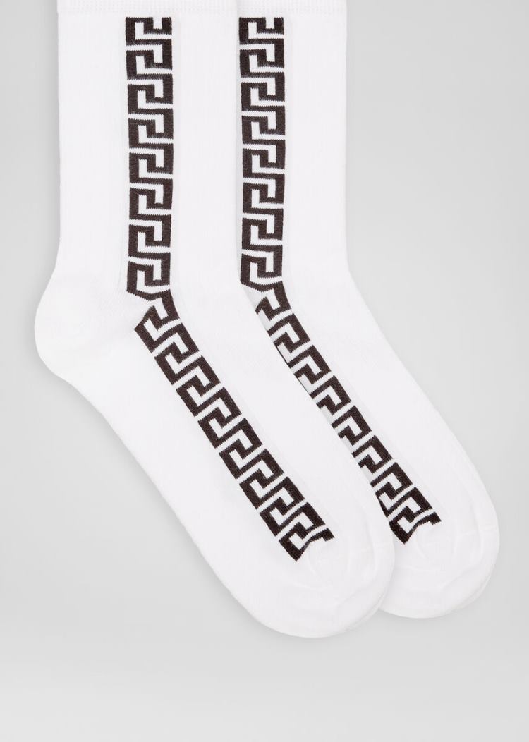 Versace Greek Key Socks καλτσεσ ανδρικα ασπρα | OQX3E7M
