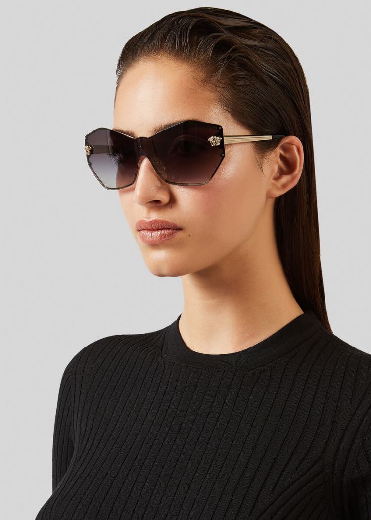 Versace Grey Glam Medusa Shield γυαλια ηλιου γυναικεια γκρι | L4DCBQZ