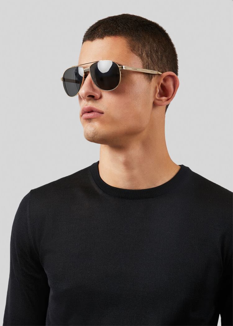 Versace Grey Logomania Pilot γυαλια ηλιου ανδρικα γκρι | R53FOEJ