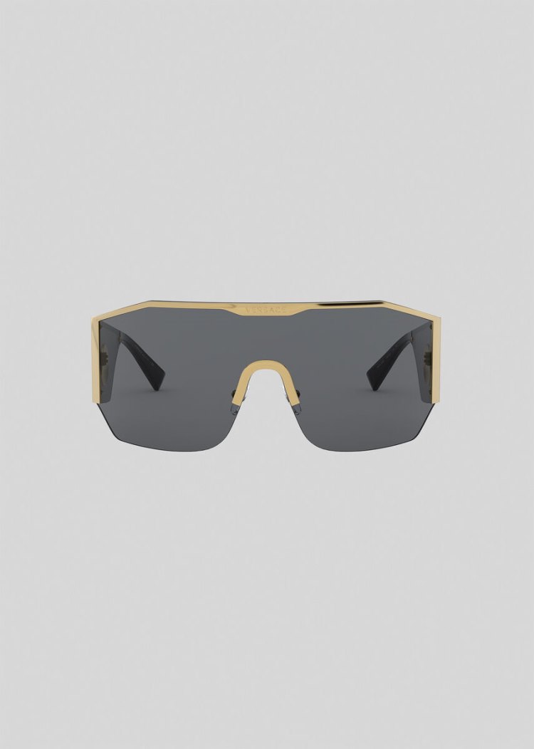 Versace Grey Medusa Halo Shield γυαλια ηλιου γυναικεια γκρι | O64E7WG