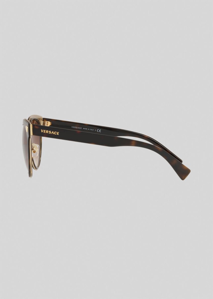 Versace Havana Medusa Charm γυαλια ηλιου γυναικεια καφε | RI74MWW