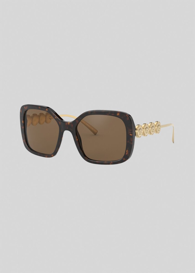 Versace Havana Signature Medusa Square γυαλια ηλιου γυναικεια καφε | 8OQUSYT