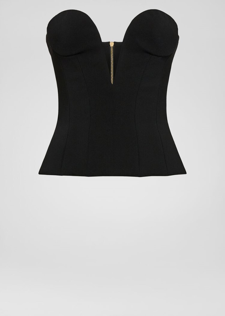 Versace Heritage Neckline Bustier Top Αριστος γυναικεια μαυρα | ET4XI1Y