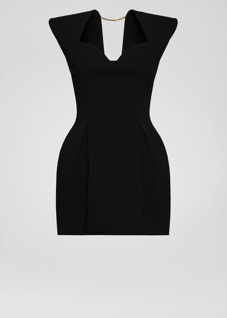 Versace Heritage Neckline Crêpe Mini φορεμα φορεμα γυναικεια μαυρα | 60NH52K