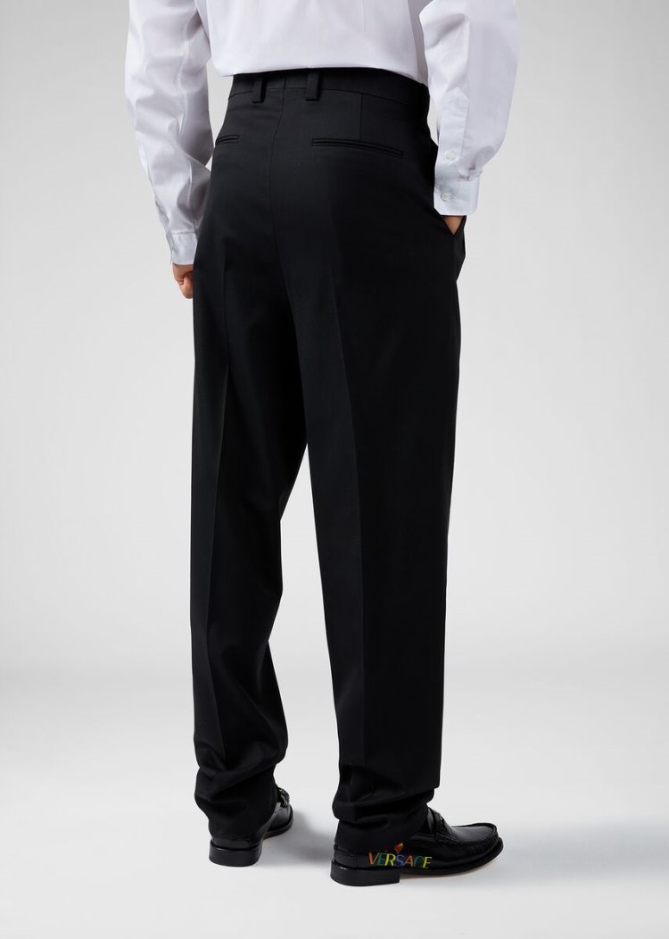Versace High Waisted Formal Trousers παντελόνι ανδρικα μαυρα | 93DQXOC