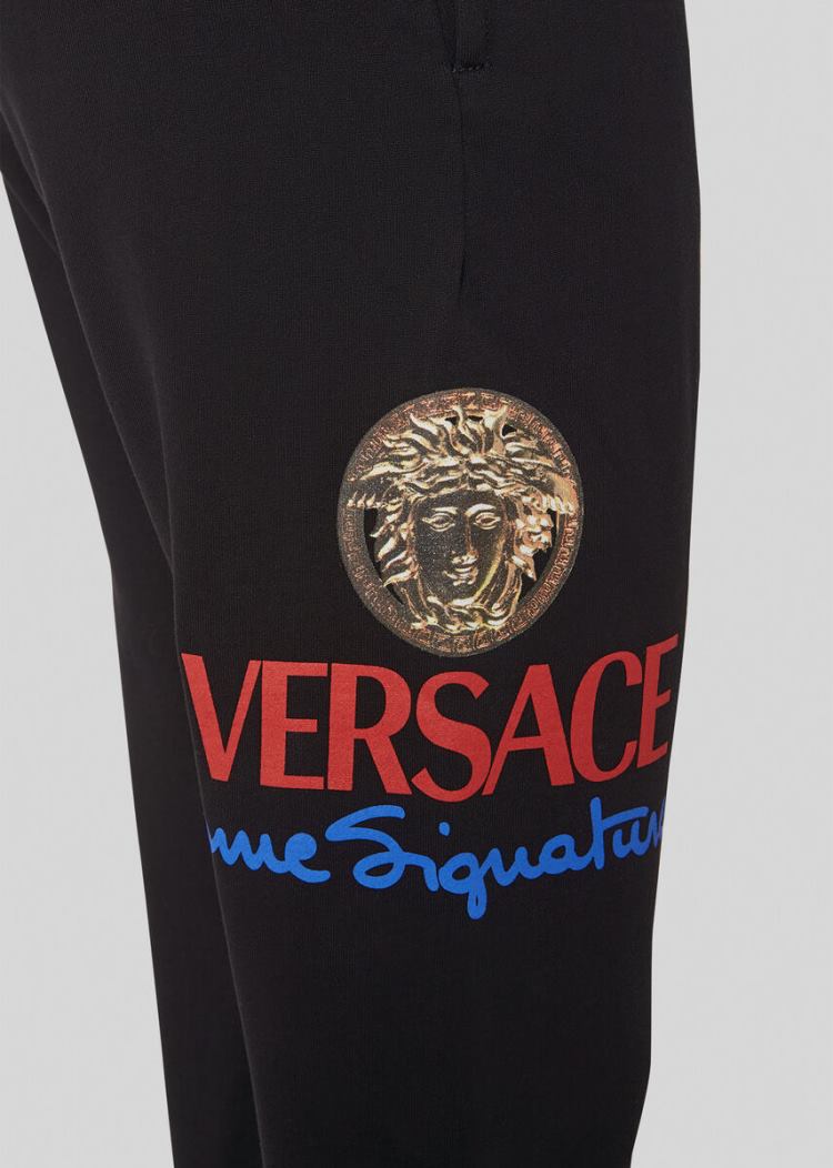 Versace Home Signature Logo Trackpants παντελόνι ανδρικα μαυρα | FSQ30K5
