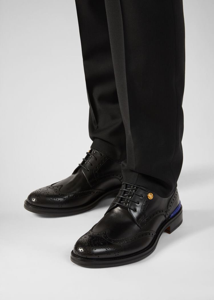 Versace Hyperion Brogues παπουτσια σκαρπινια ανδρικα μαυρα | 2DJ30BG