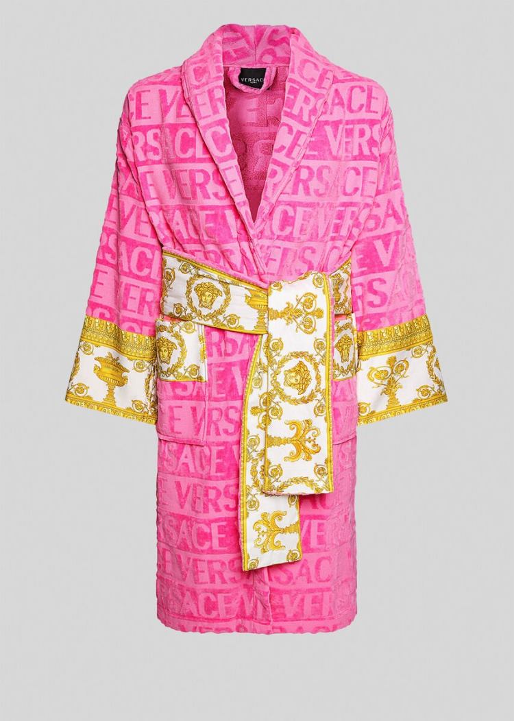 Versace I ♡ Baroque Bathrobe Μπουρνούζια ανδρικα ροζ | 39ENBNZ