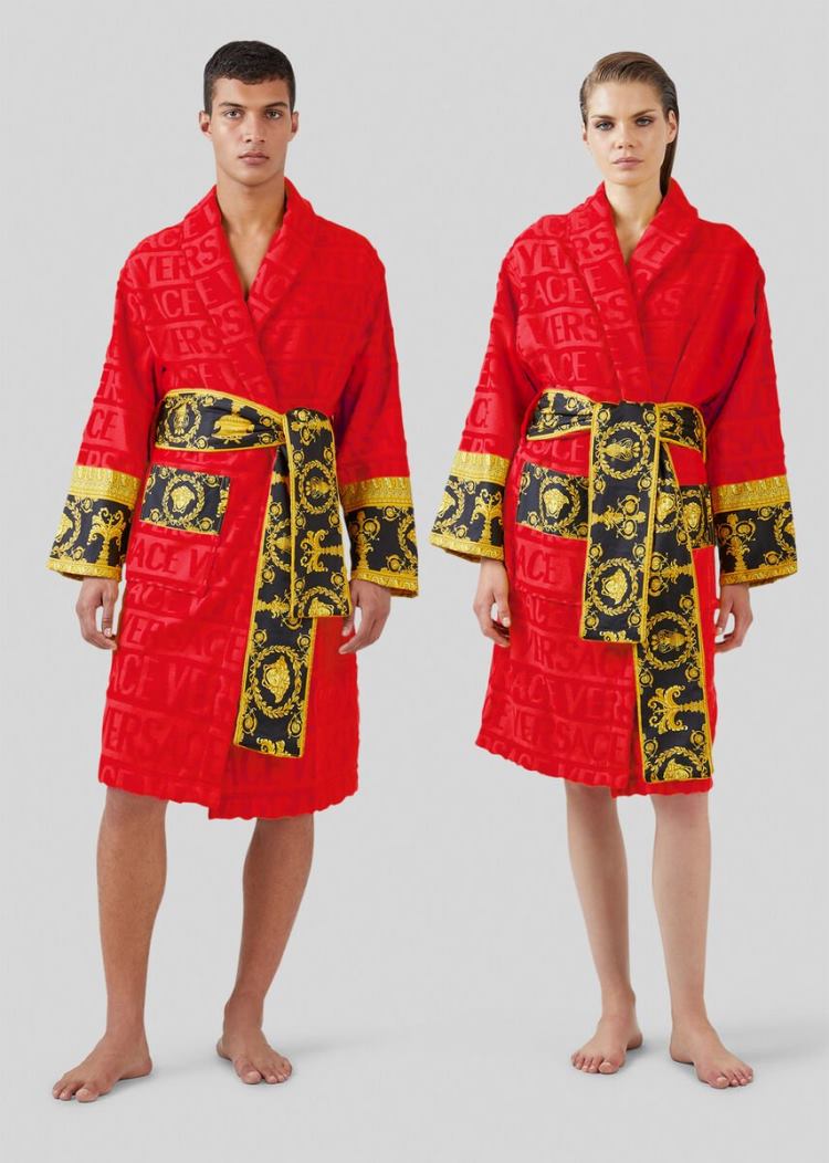 Versace I ♡ Baroque Bathrobe Μπουρνούζια ανδρικα κοκκινα | 39J1KIX