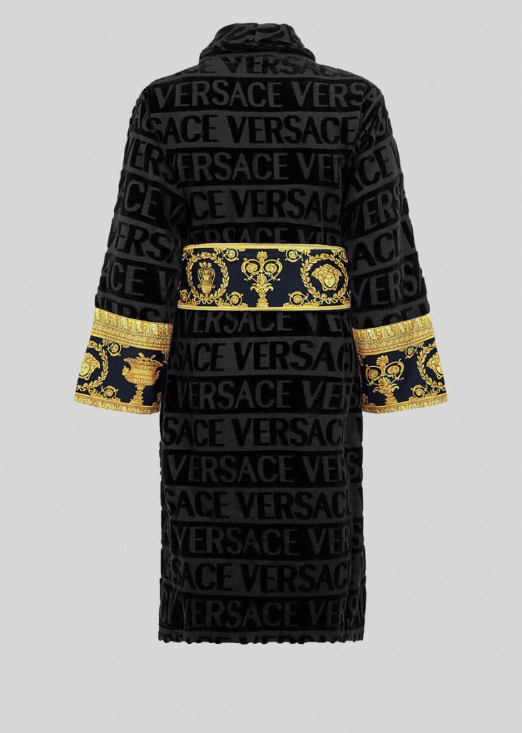 Versace I ♡ Baroque Bathrobe Μπουρνούζια ανδρικα μαυρα | 485U443