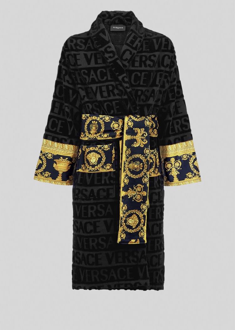 Versace I ♡ Baroque Bathrobe Μπουρνούζια ανδρικα μαυρα | 485U443