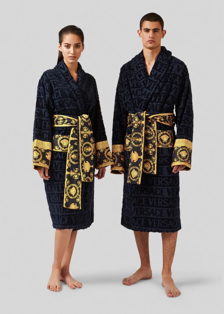 Versace I ♡ Baroque Bathrobe Μπουρνούζια ανδρικα μπλε | BUQ7PC0
