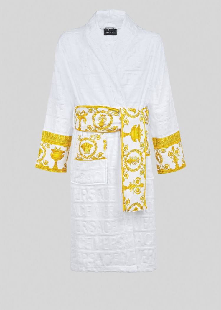 Versace I ♡ Baroque Bathrobe Μπουρνούζια ανδρικα ασπρα | KUD4Q1Q