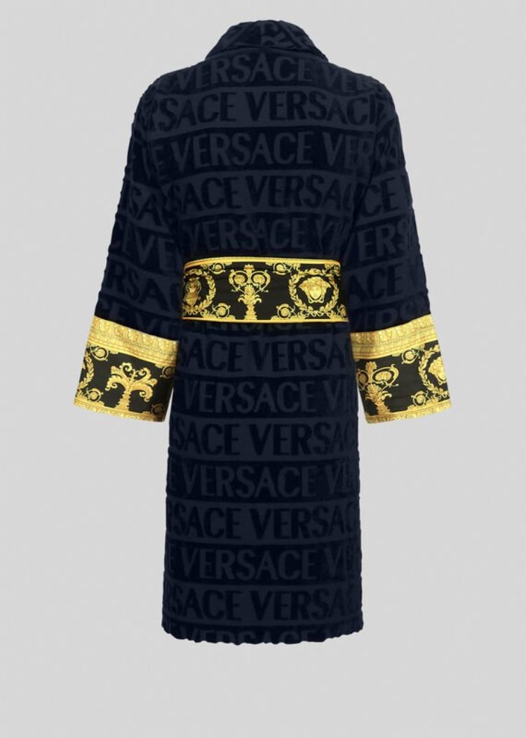Versace I ♡ Baroque Bathrobe Μπουρνούζια γυναικεια μπλε | RECSAYS