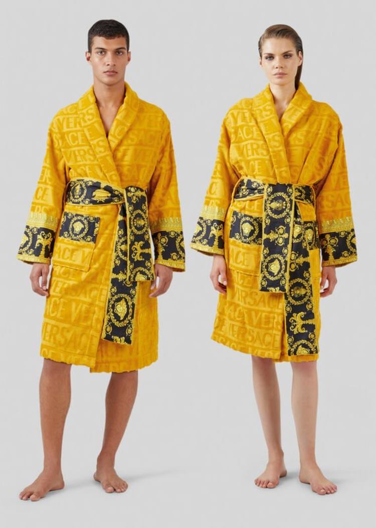 Versace I ♡ Baroque Bathrobe Μπουρνούζια γυναικεια κίτρινα | WSSG73U