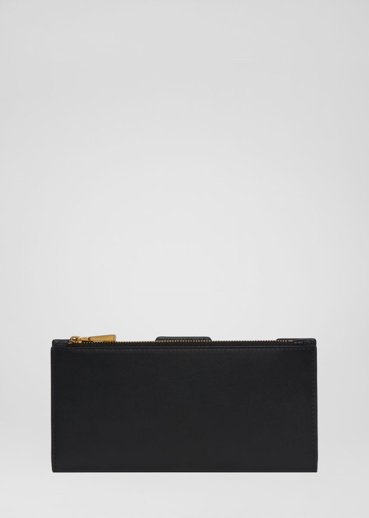 Versace Icon Long Bifold Wallet πορτοφολια ανδρικα μαυρα | VS73I2U