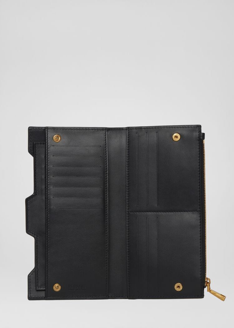Versace Icon Long Bifold Wallet πορτοφολια ανδρικα μαυρα | VS73I2U
