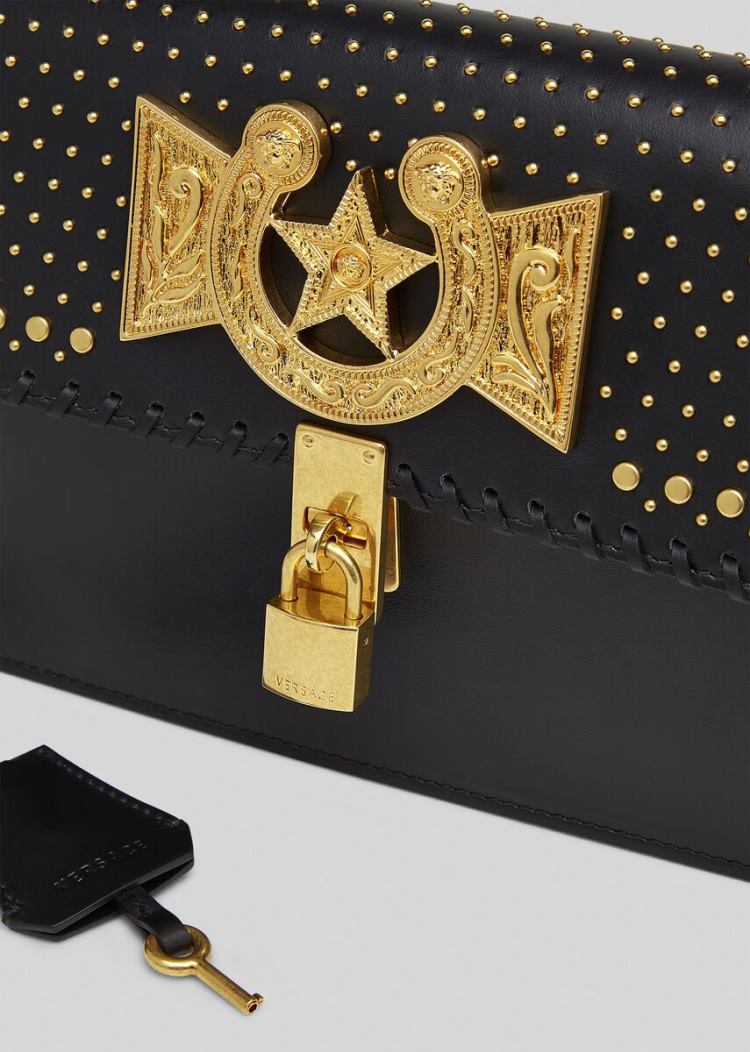 Versace Icon Western Clutch Bag τσάντα clutch γυναικεια μαυρα | VZQ0PZJ