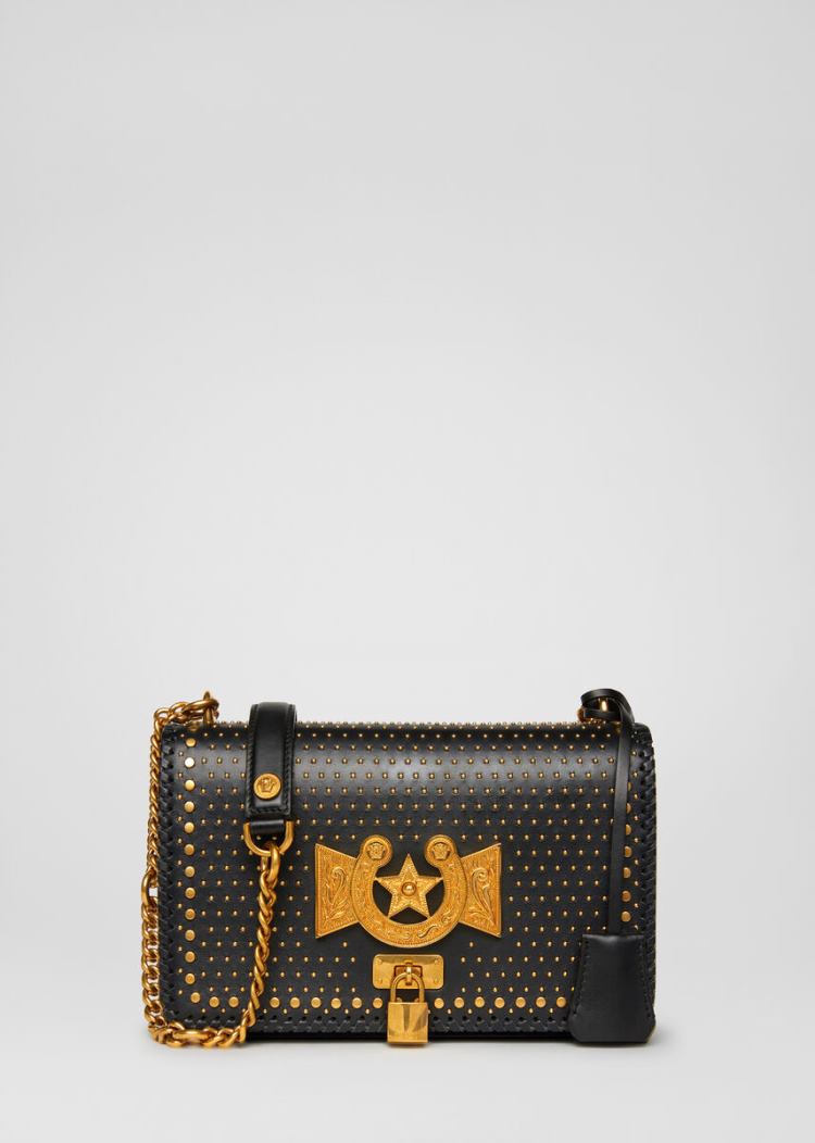 Versace Icon Western Shoulder Bag Icon Bag γυναικεια μαυρα | 8EPOMT5