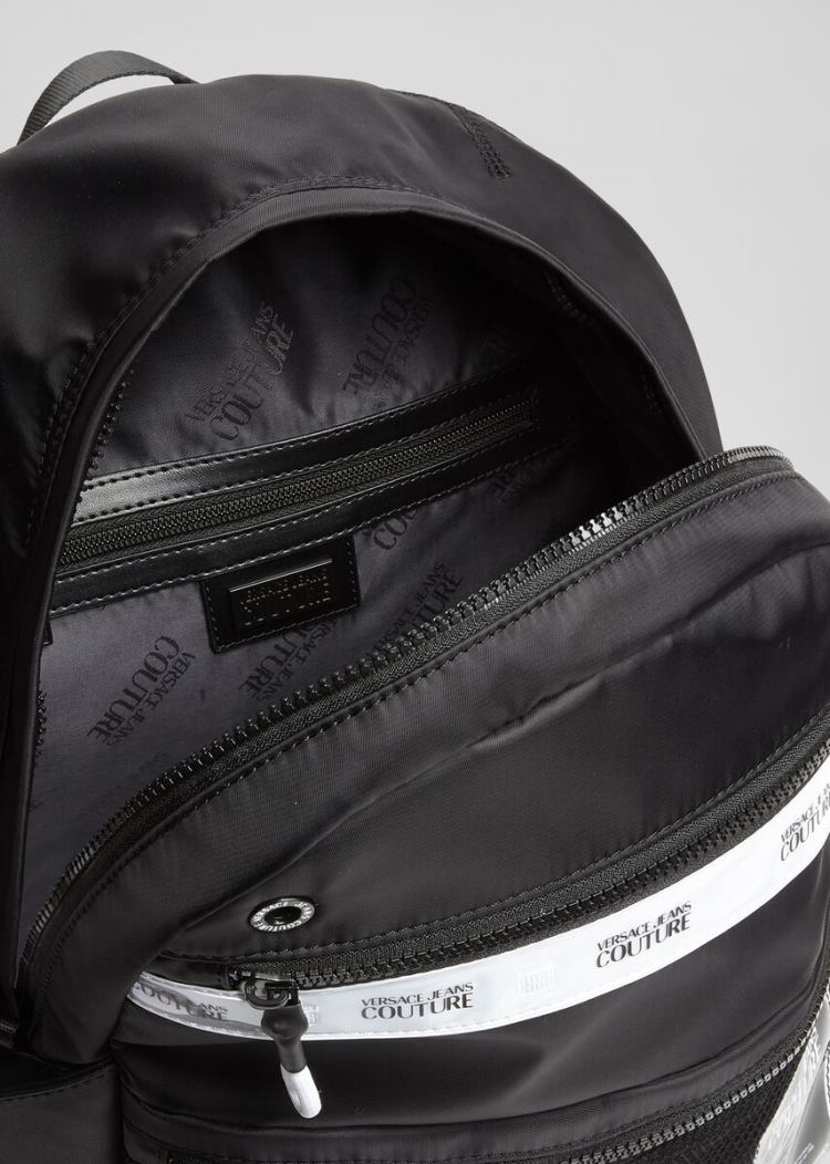 Versace Jeans Couture Backpack With Reflex Stripes σακιδια πλατησ Jeans Couture μαυρα | VJL8XJR