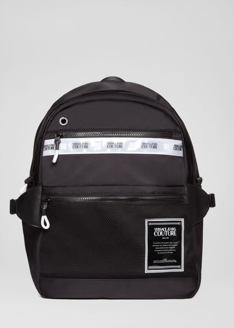 Versace Jeans Couture Backpack With Reflex Stripes σακιδια πλατησ Jeans Couture μαυρα | VJL8XJR