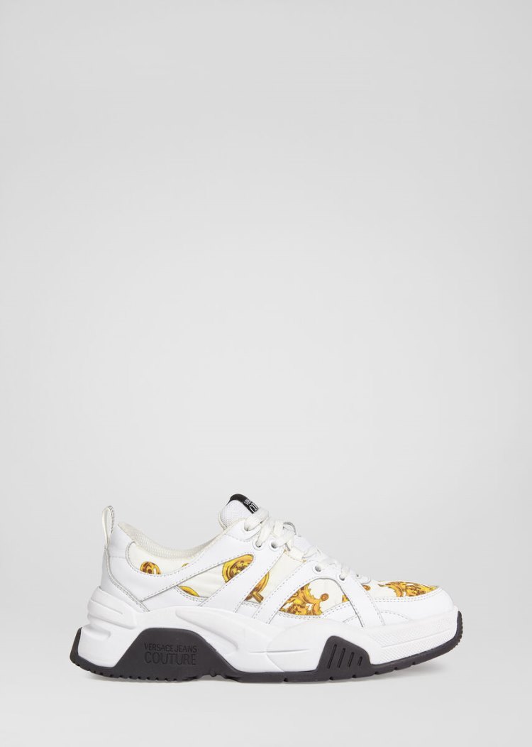Versace Jeans Couture Baroque Jewels Accent Logo Trainers αθλητικα Jeans Couture ασπρα | PHDG5EA