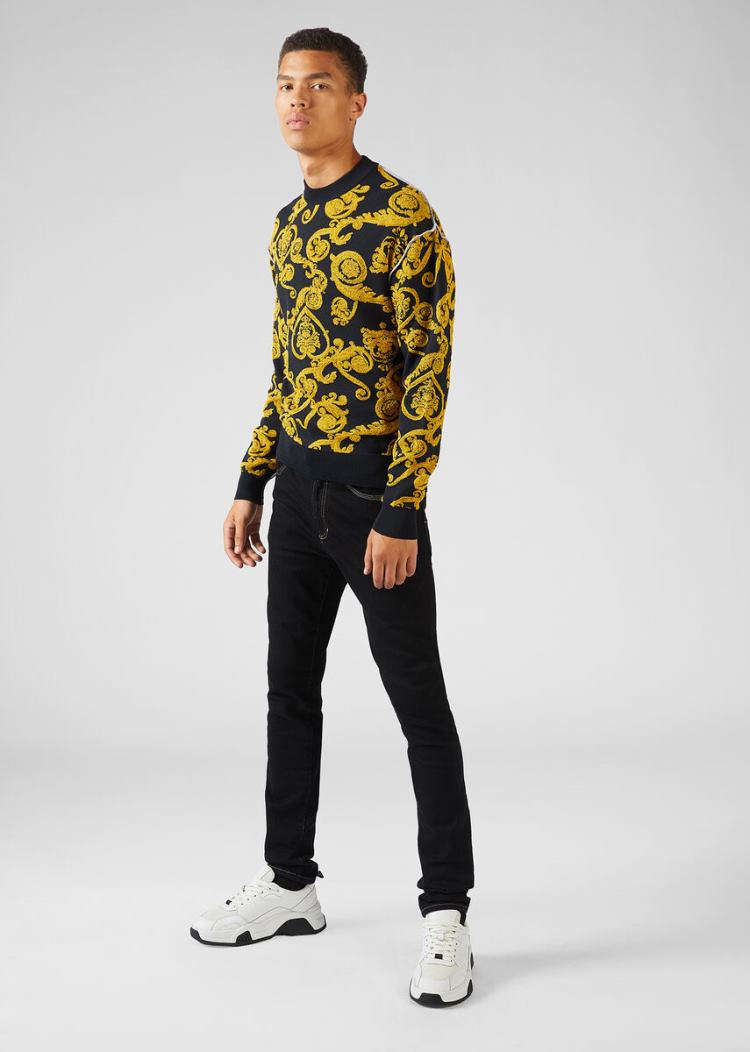 Versace Jeans Couture Baroque Jewels Jacquard πουλοβερ Πουλόβερ Jeans Couture Πολύχρωμο | 0JOKE5Q