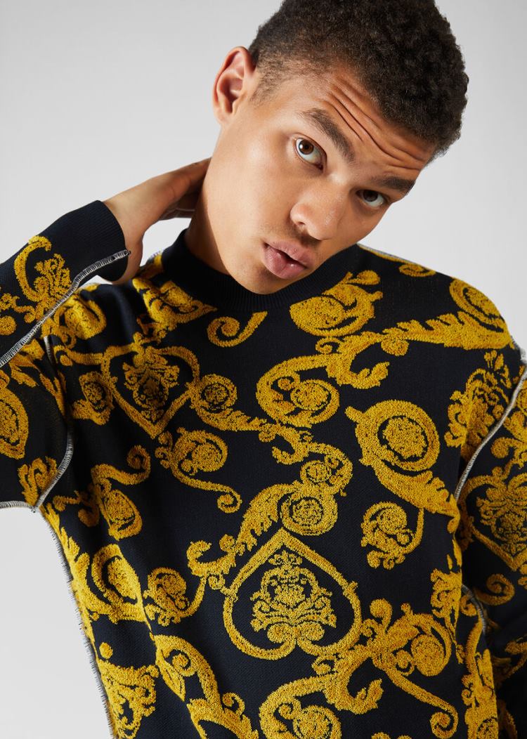 Versace Jeans Couture Baroque Jewels Jacquard πουλοβερ Πουλόβερ Jeans Couture Πολύχρωμο | 0JOKE5Q