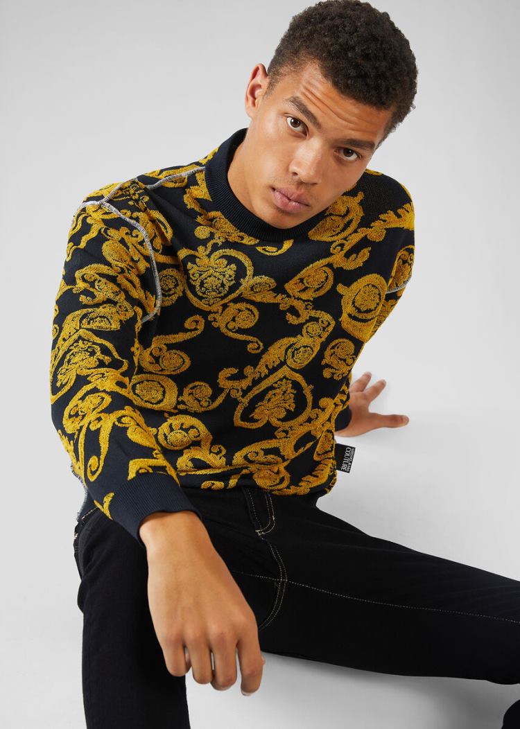 Versace Jeans Couture Baroque Jewels Jacquard πουλοβερ Πουλόβερ Jeans Couture Πολύχρωμο | 0JOKE5Q
