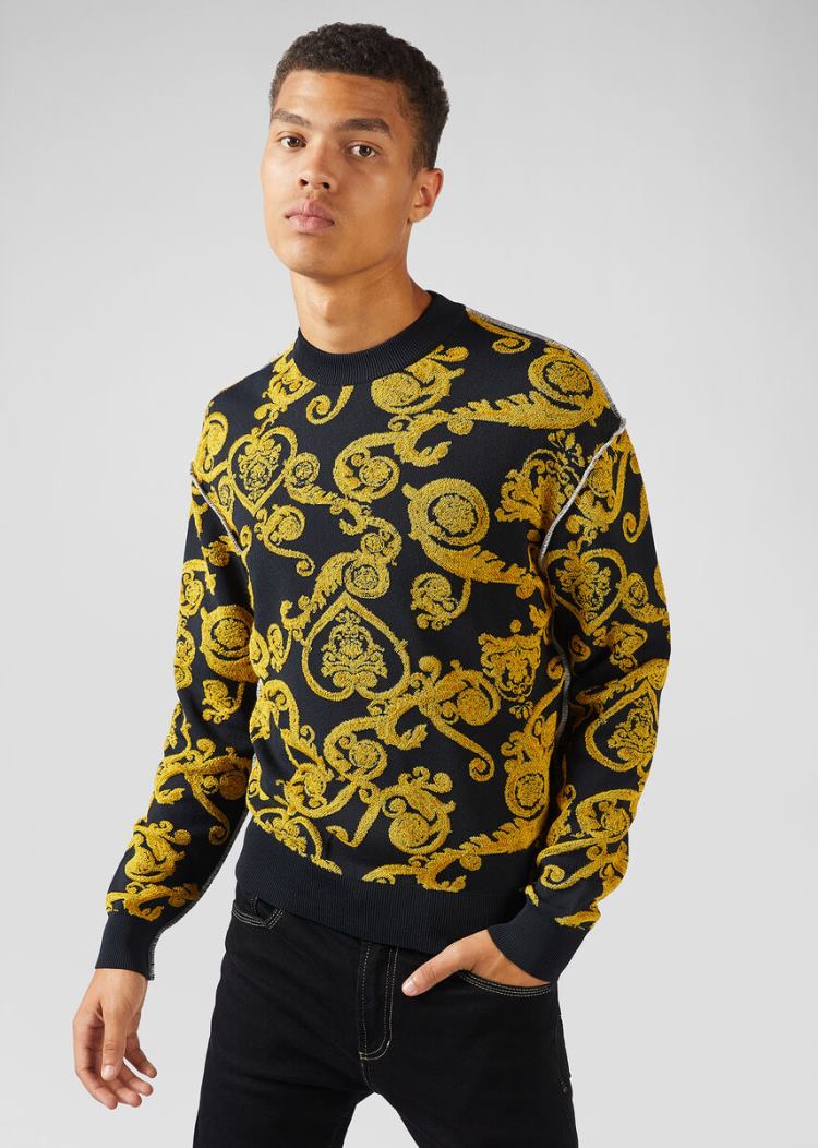 Versace Jeans Couture Baroque Jewels Jacquard πουλοβερ Πουλόβερ Jeans Couture Πολύχρωμο | 0JOKE5Q
