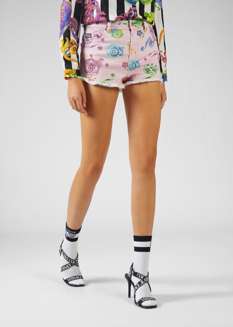 Versace Jeans Couture Baroque Jewels Print Shorts σορτσ Jeans Couture Πολύχρωμο | 32IW1VT