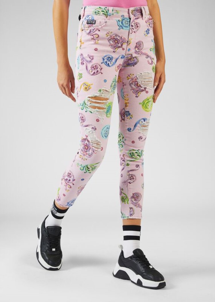 Versace Jeans Couture Baroque Jewels Print Jeans τζιν παντελονι Jeans Couture Πολύχρωμο | X49UKPF