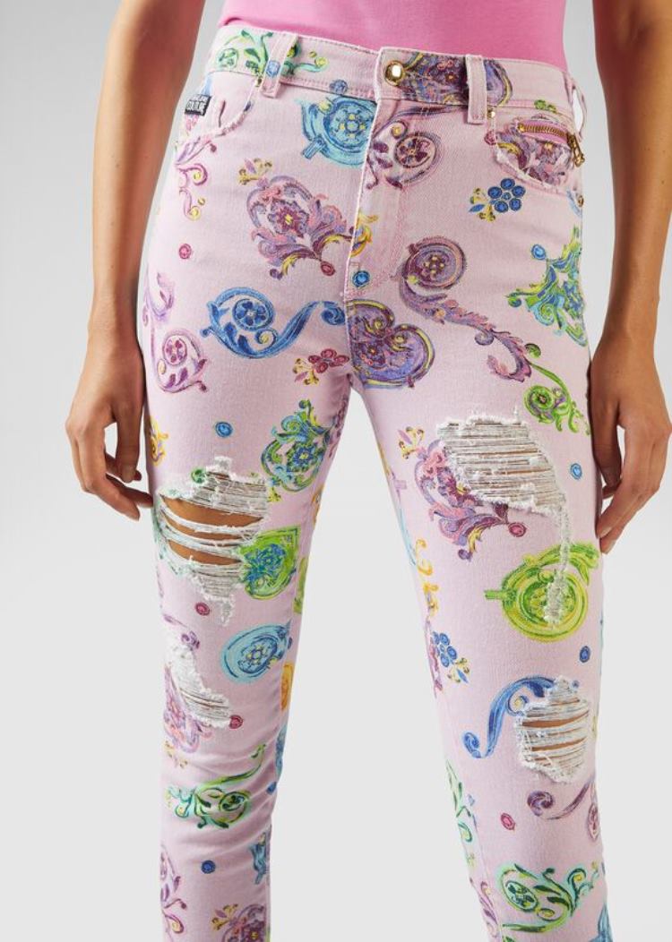 Versace Jeans Couture Baroque Jewels Print Jeans τζιν παντελονι Jeans Couture Πολύχρωμο | X49UKPF