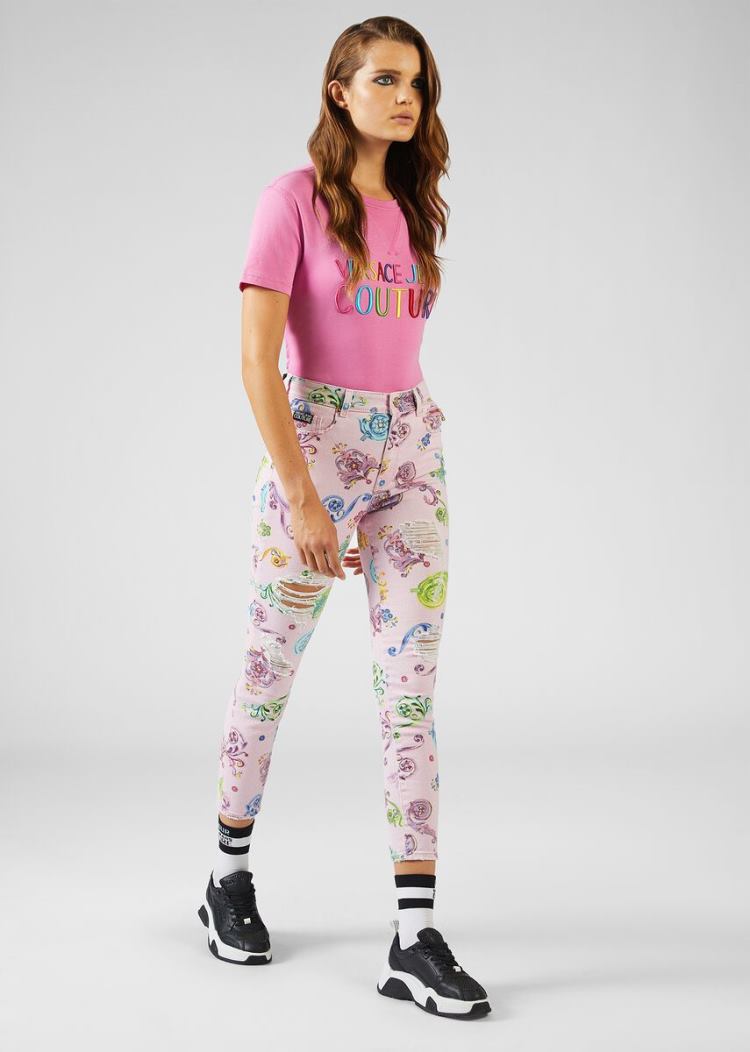 Versace Jeans Couture Baroque Jewels Print Jeans τζιν παντελονι Jeans Couture Πολύχρωμο | X49UKPF