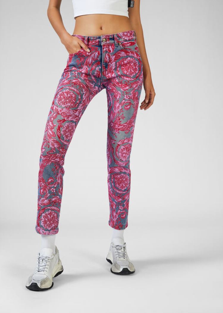 Versace Jeans Couture Baroque Print Jeans τζιν παντελονι Jeans Couture μπλε | ZH76O74