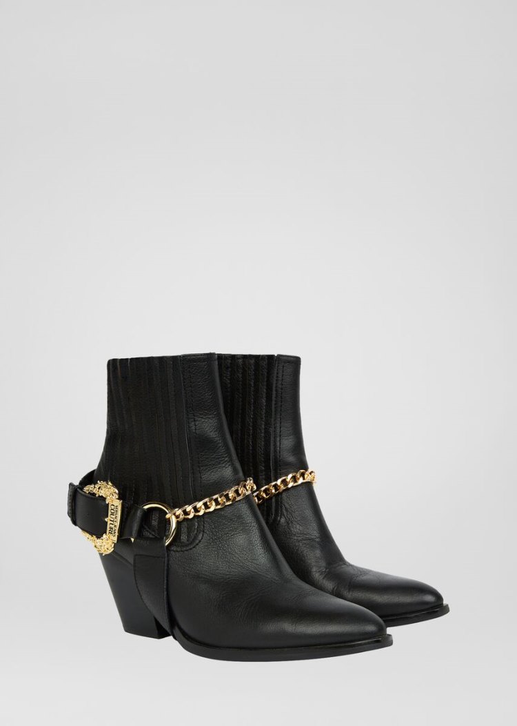 Versace Jeans Couture Baroque πόρπης Camperos Heel Boots μποτεσ Jeans Couture μαυρα | 7SH6NUT