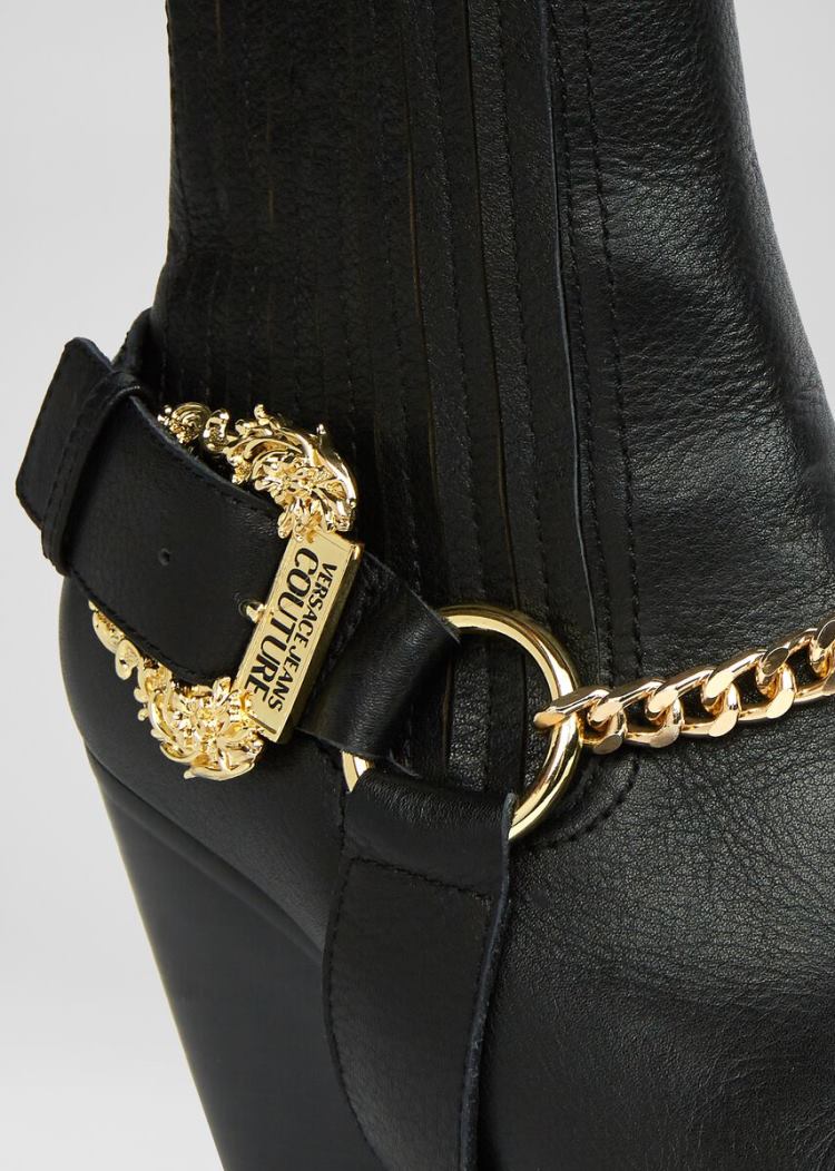 Versace Jeans Couture Baroque πόρπης Camperos Heel Boots μποτεσ Jeans Couture μαυρα | 7SH6NUT