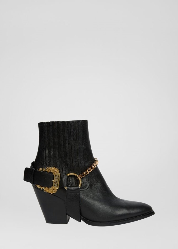 Versace Jeans Couture Baroque πόρπης Camperos Heel Boots μποτεσ Jeans Couture μαυρα | 7SH6NUT