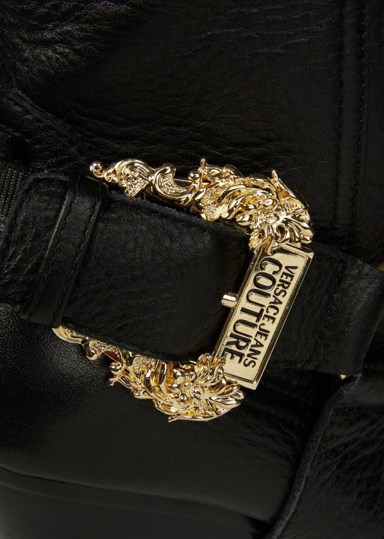 Versace Jeans Couture Baroque πόρπης δερματινα Knee Boots μποτεσ Jeans Couture μαυρα | NM1Y8II