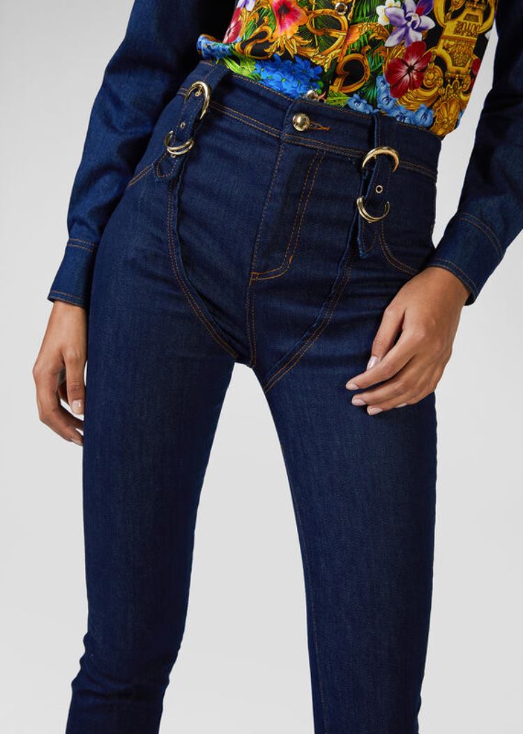 Versace Jeans Couture Belt Detail Jeans τζιν παντελονι Jeans Couture μπλε | YQHQDDM