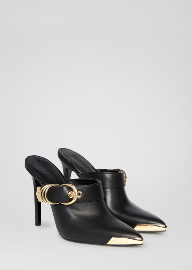Versace Jeans Couture Belt Detail Mules παπουτσια Jeans Couture μαυρα | REMF9OI