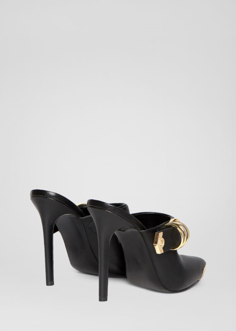 Versace Jeans Couture Belt Detail Mules παπουτσια Jeans Couture μαυρα | REMF9OI