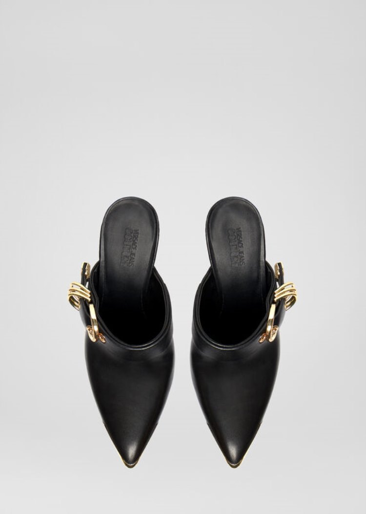 Versace Jeans Couture Belt Detail Mules παπουτσια Jeans Couture μαυρα | REMF9OI