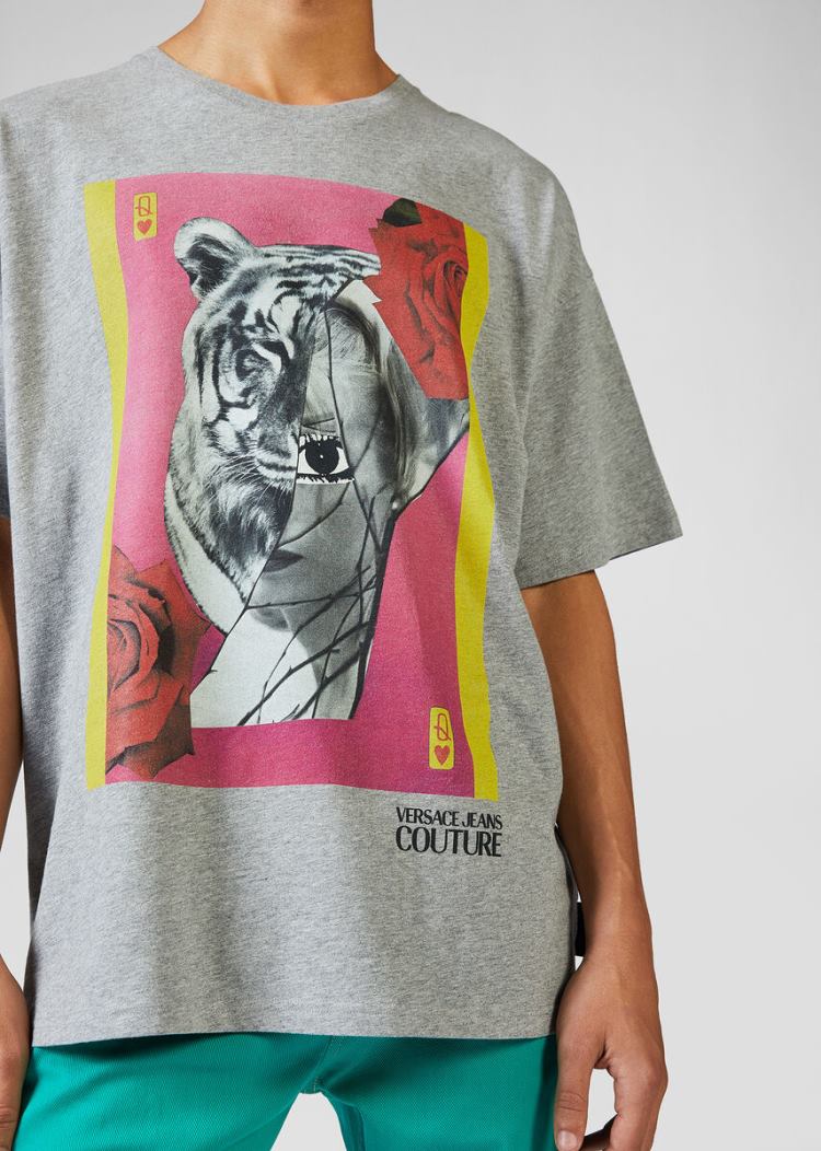 Versace Jeans Couture Collage Capsule CollectionT Shirt μπλουζακια Jeans Couture γκρι | 8FB3VUI