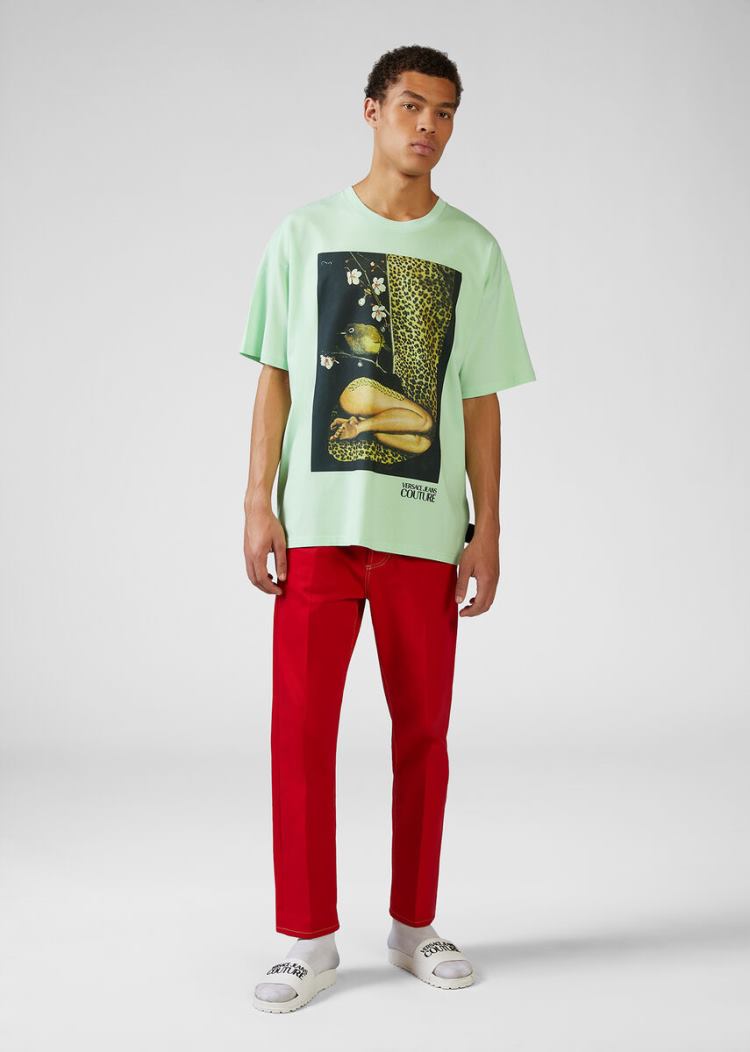 Versace Jeans Couture Collage Capsule CollectionT Shirt μπλουζακια Jeans Couture πρασινο | 9WVNJK0