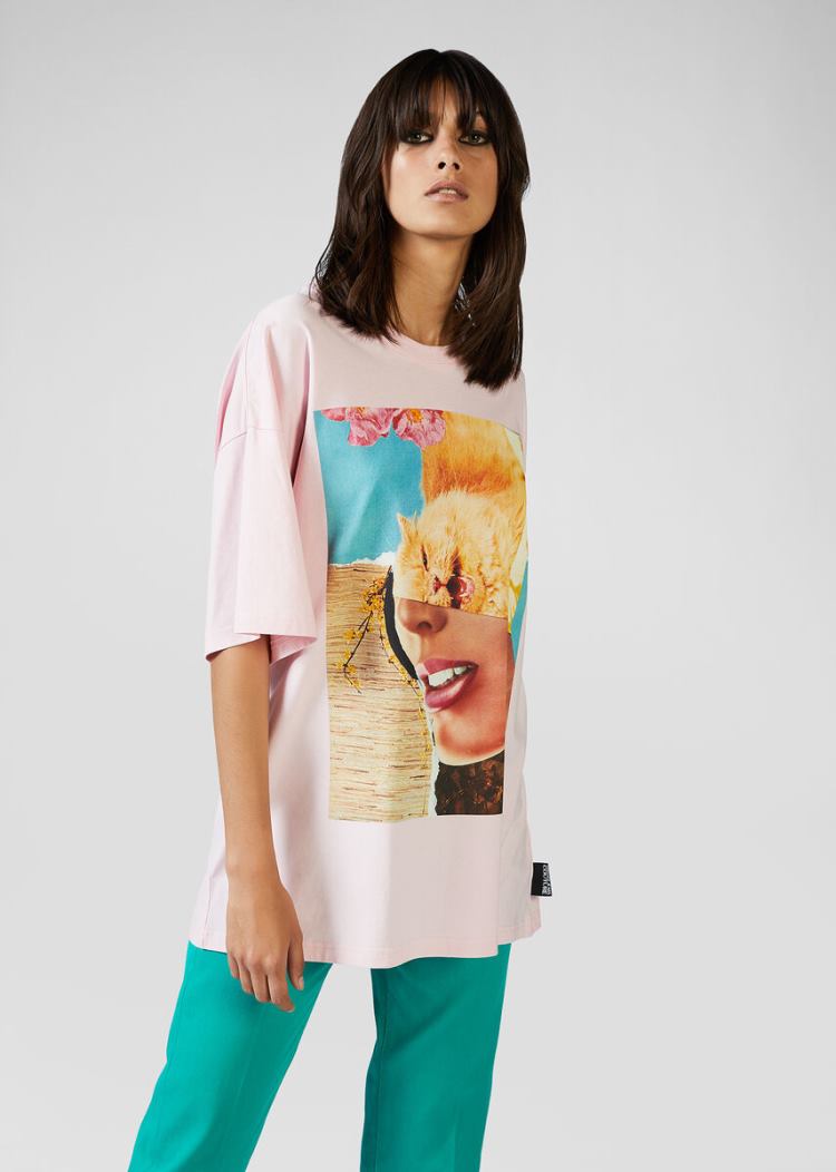 Versace Jeans Couture Collage Capsule συλλογη T Shirt μπλουζακια Jeans Couture ροζ | KE4PJ2A