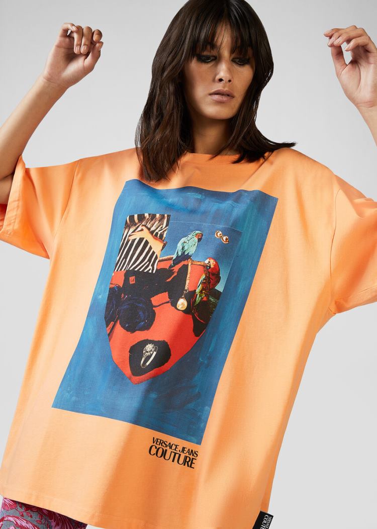 Versace Jeans Couture Collage Capsule συλλογη T Shirt μπλουζακια Jeans Couture Πολύχρωμο | OYAQHL1