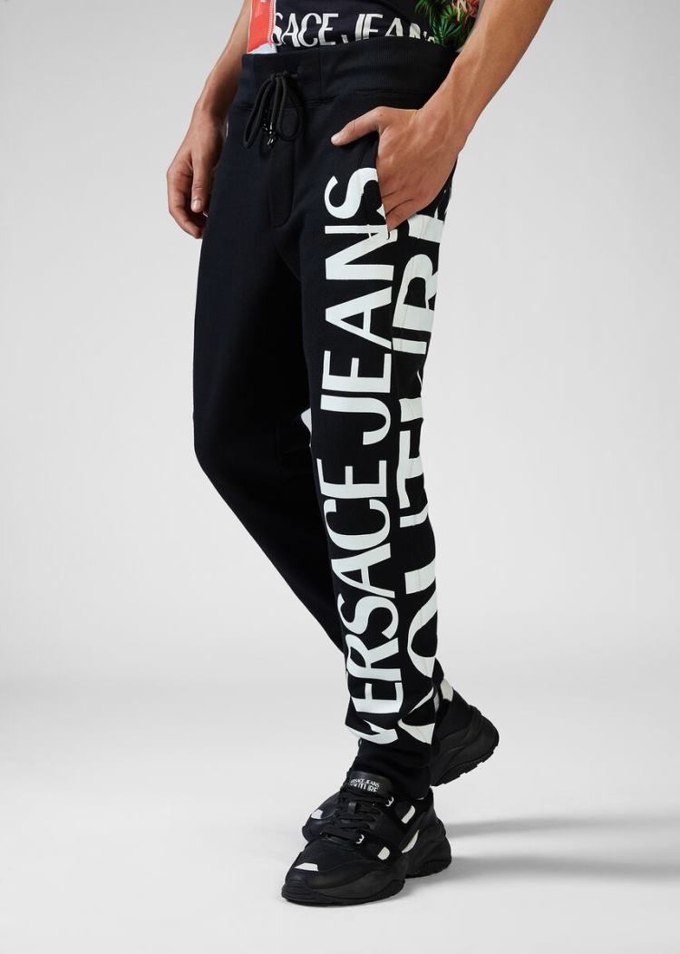 Versace Jeans Couture Contrast Color Logo Trackpants παντελόνι Jeans Couture μαυρα | VAMV0D1