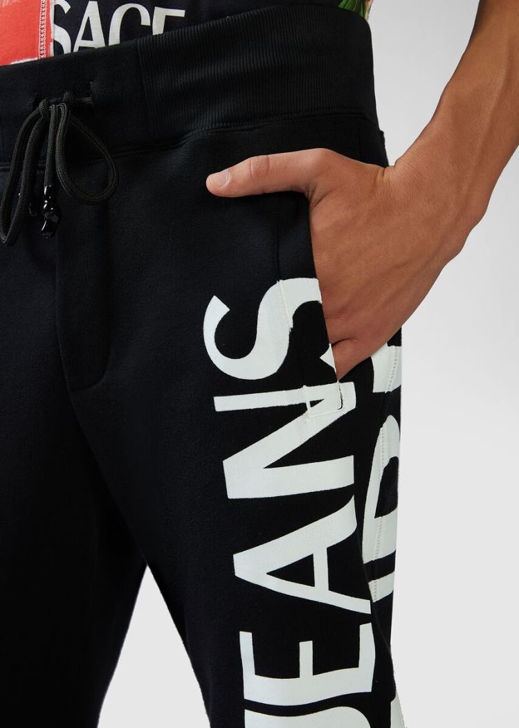 Versace Jeans Couture Contrast Color Logo Trackpants παντελόνι Jeans Couture μαυρα | VAMV0D1